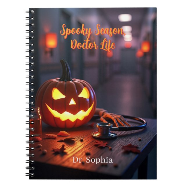 Spooky Season Doctor Life Personalised Notebook (Front)