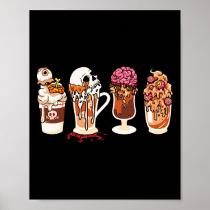 Spooky Season Fall Coffee Horror Movie And Coffee  Poster