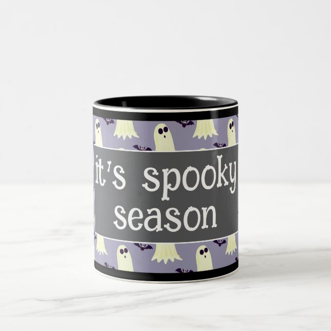 Spooky Season Fall Halloween Two-Tone Coffee Mug (Center)