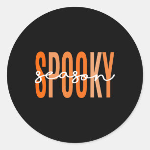 Spooky Season Fall Pumpkin Halloween Teacher Stud Classic Round Sticker