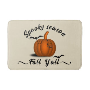 Spooky season fall yall bath mat