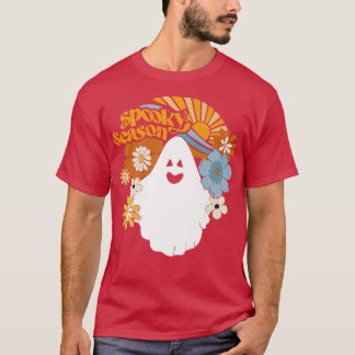 Spooky Season Floral Ghost Sunshine Funny Hallowee T-Shirt