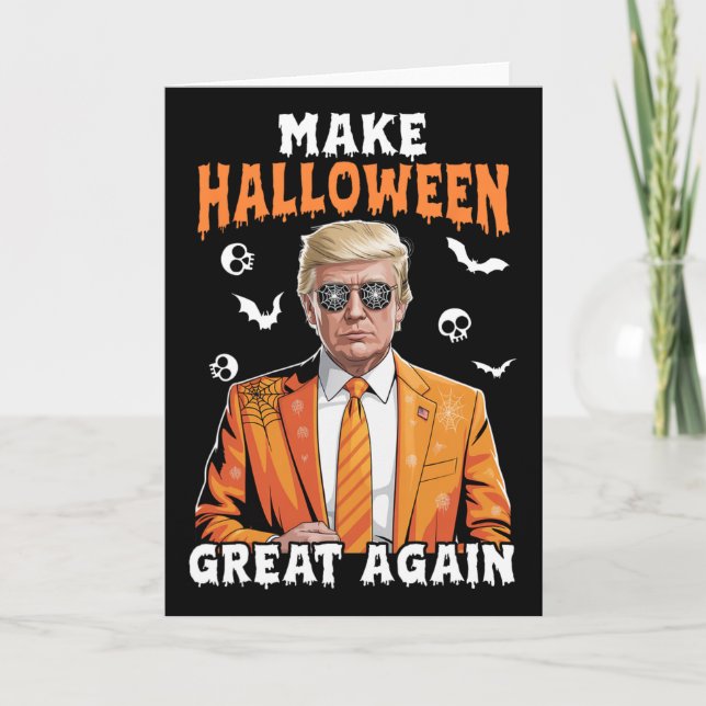 Spooky Season Funny Make Halloween Great Again Don Card (Front)