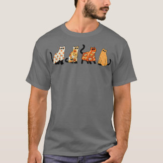 Spooky Season Ghost Black Cat Lover Funny Hallowee T-Shirt