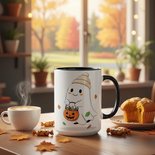 Spooky Season Ghost Cute Halloween fall gift Mug (Creator Uploaded)