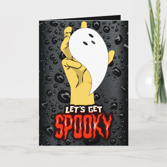 Spooky Season Ghost Hand Halloween Card  (Front)