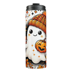 Spooky Season Ghost Pumpkin Spice Thermal Tumbler