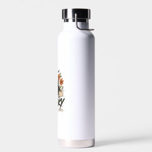 Spooky Season Ghost Retro Spooky Floral Halloween Water Bottle