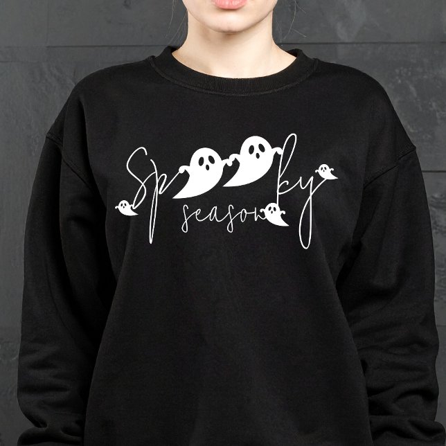 Spooky Season Ghost Silhouettes Modern Halloween Sweatshirt (Disclaimer: This image is a digital mockup.)