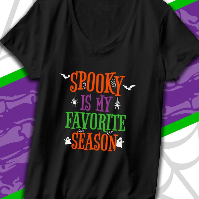 Spooky Season Ghosts Bats Spiders Happy Halloween T-Shirt (Creator Uploaded)