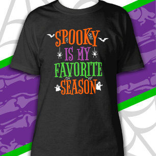 Spooky Season Ghosts Bats Spiders Happy Halloween T-Shirt