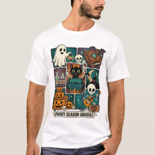Spooky Season Grooves Grave Diggers Band Skeleton T-Shirt