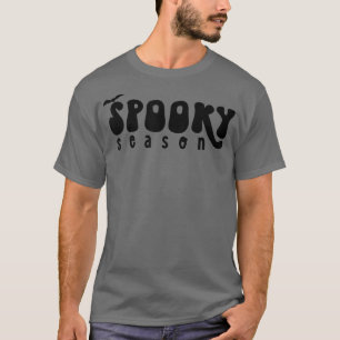 Spooky Season Groovy Ghost Vibes Bat Hippie Hallow T-Shirt