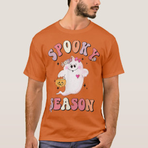 Spooky Season Groovy HalloweenGhost Pumpkin Spice  T-Shirt