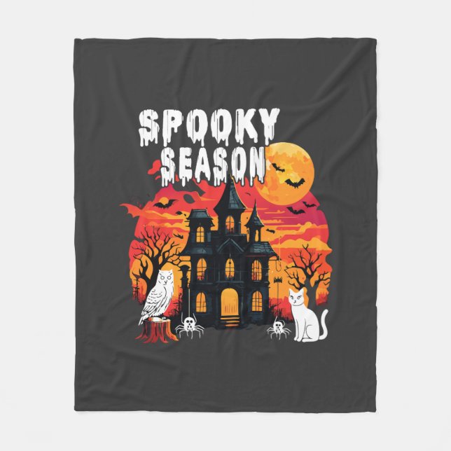 Spooky Season Halloween (2) Fleece Blanket (Front)
