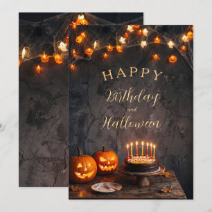 Spooky Season Halloween Birthday Glow Holiday Card
