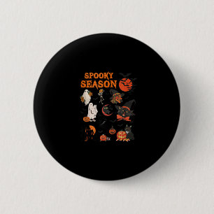 Spooky Season Halloween Black Cat Witch Ghost Pump 6 Cm Round Badge