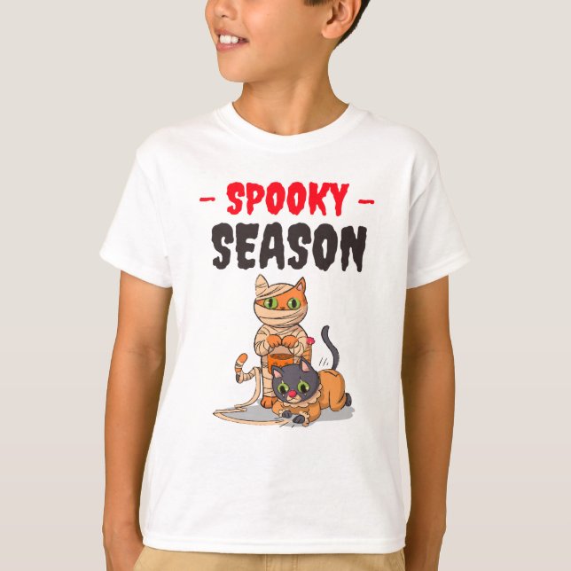 Spooky Season Halloween Cats T-Shirt (Front)