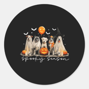 Spooky Season Halloween Dog Classic Round Sticker