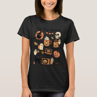Spooky Season Halloween Doodles Retro 90s Ghost Pu T-Shirt