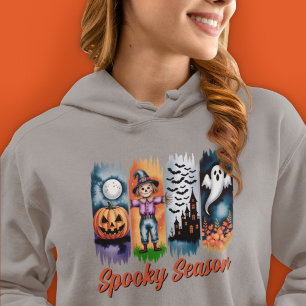 Spooky Season Halloween Fall Autumn Brush Strokes Hoodie
