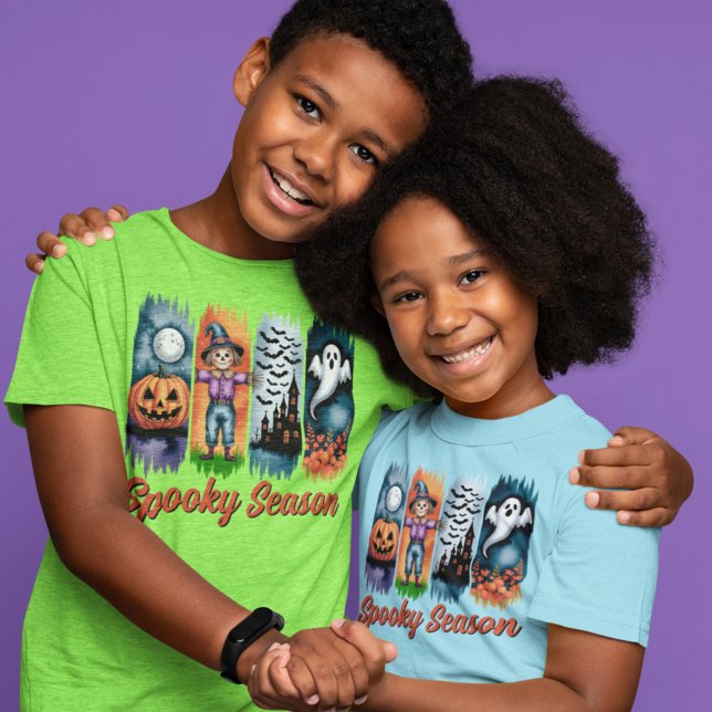 Spooky Season Halloween Fall Autumn Brush Strokes T-Shirt (Creator Uploaded)