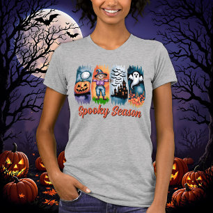 Spooky Season Halloween Fall Autumn Brush Strokes T-Shirt