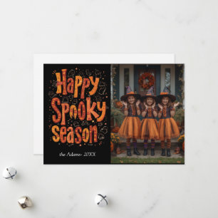 spooky season,Halloween Family Photo Holiday Card