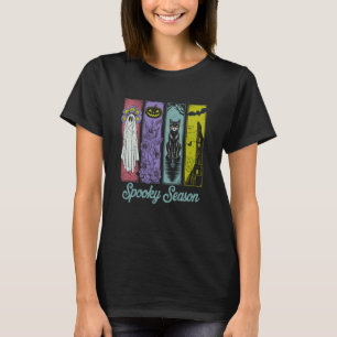 Spooky Season Halloween Ghost Cat Pumpkin Bat T-Shirt
