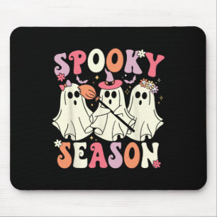 Spooky Season Halloween Ghost Costume Retro Groovy Mouse Pad
