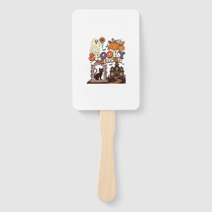 Spooky Season Halloween Ghost Pumpkin Black Cat Ha Hand Fan