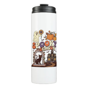 Spooky Season Halloween Ghost Pumpkin Black Cat Ha Thermal Tumbler