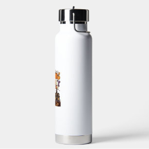 Spooky Season Halloween Ghost Pumpkin Black Cat Ha Water Bottle