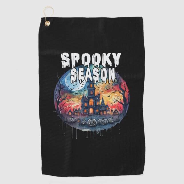 Spooky Season Halloween Golf Towel (Front)