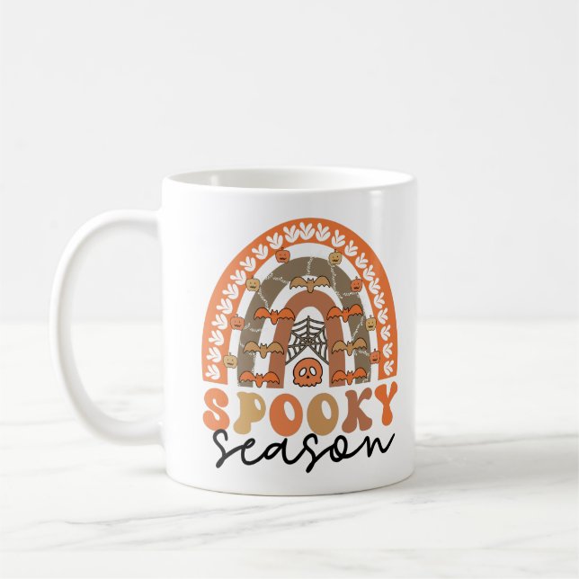 Spooky Season Halloween Rainbow Fall  Coffee Mug (Left)