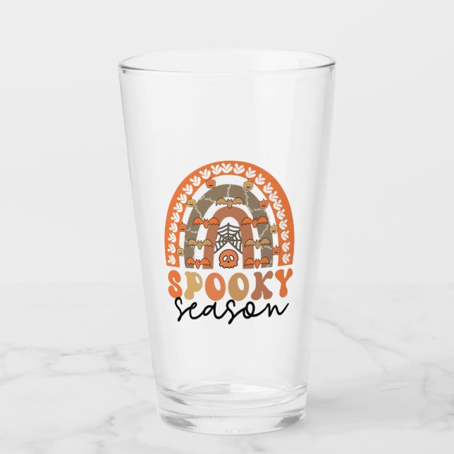 Spooky Season Halloween Rainbow Fall Glass (Front)