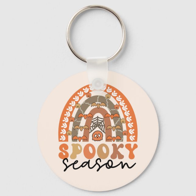 Spooky Season Halloween Rainbow Fall Key Ring (Front)