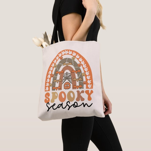 Spooky Season Halloween Rainbow Fall  Tote Bag (Close Up)
