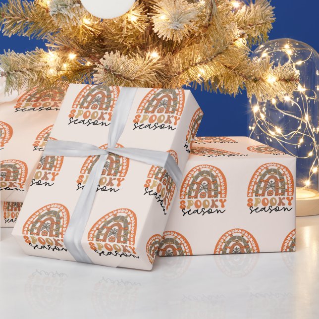 Spooky Season Halloween Rainbow Fall  Wrapping Paper (Holidays)