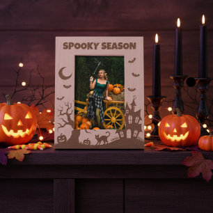 Spooky Season Halloween Scene Etched Frames