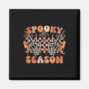 Spooky Season Halloween Skeleton Costume Retro Gro Magnet