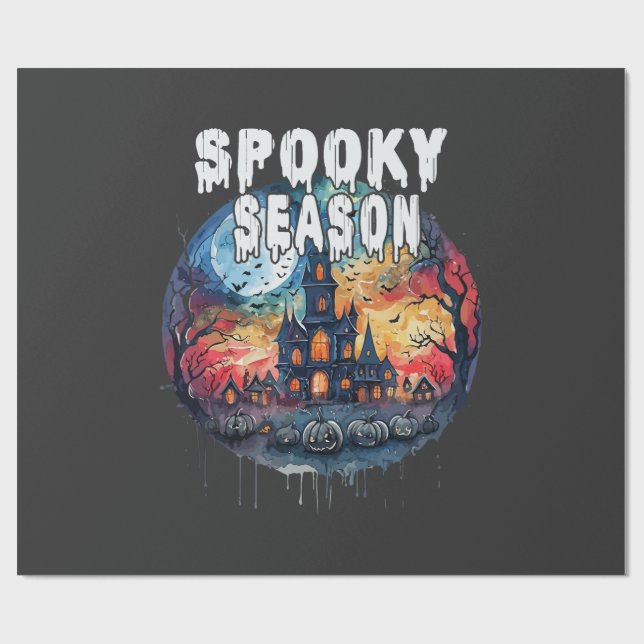 Spooky Season Halloween Wrapping Paper (Flat)