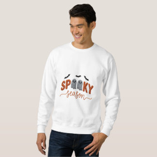 Spooky Season Hand Embroidered Halloween Design Sweatshirt