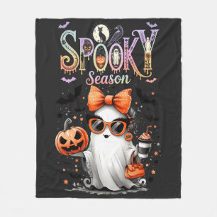 Spooky Season Iridescent Halloween Fleece Blanket