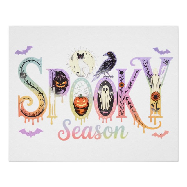 Spooky Season Iridescent Halloween Poster (Front)