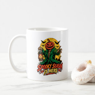 Spooky Season Is Here Pumpkin Head Scarecrow Hallo Coffee Mug