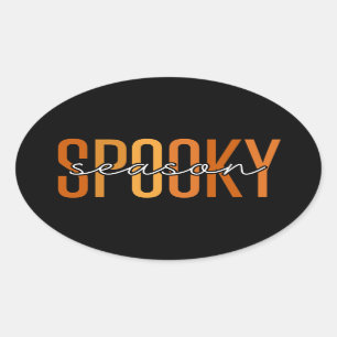 Spooky Season Orange shades Halloween Oval Sticker