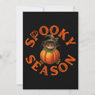 Spooky Season Pumpkin Cat Invitation