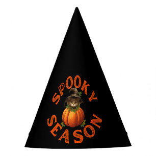 Spooky Season Pumpkin Cat Party Hat