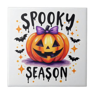 Spooky Season Pumpkin  Tile